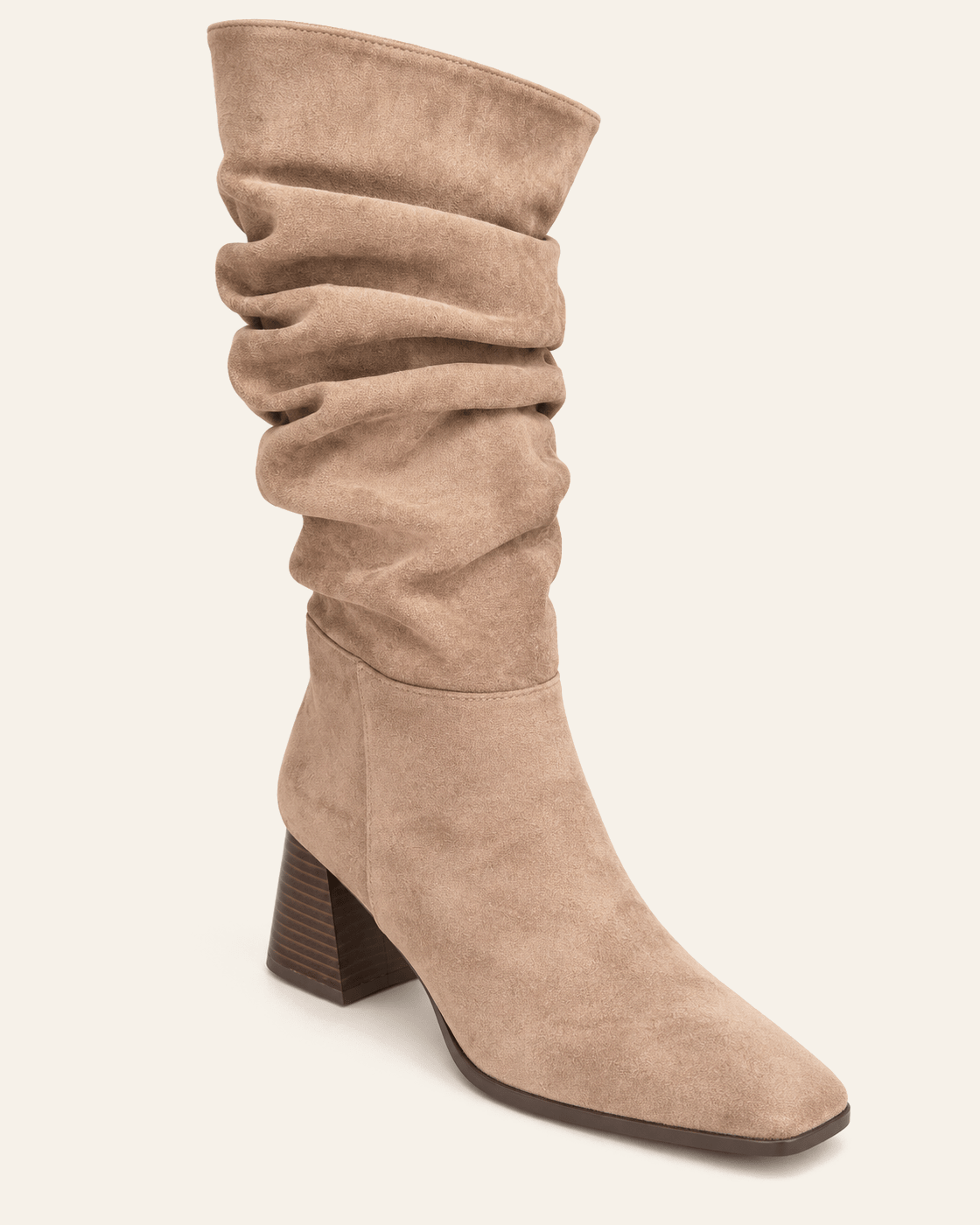 Serrano · Bota Slouch de Efecto Ante con Tacón Ancho - zapatos de mujer Calenzo