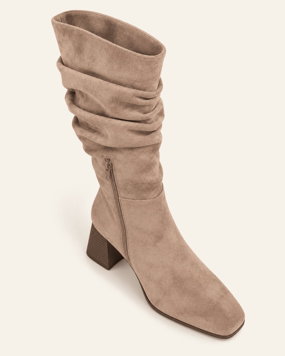 Serrano · Bota Slouch de Efecto Ante con Tacón Ancho - zapatos de mujer Calenzo