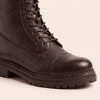 Sierra · Botín Militar de Piel con Cordones - zapatos de mujer Calenzo