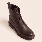 Sierra · Botín Militar de Piel con Cordones - zapatos de mujer Calenzo
