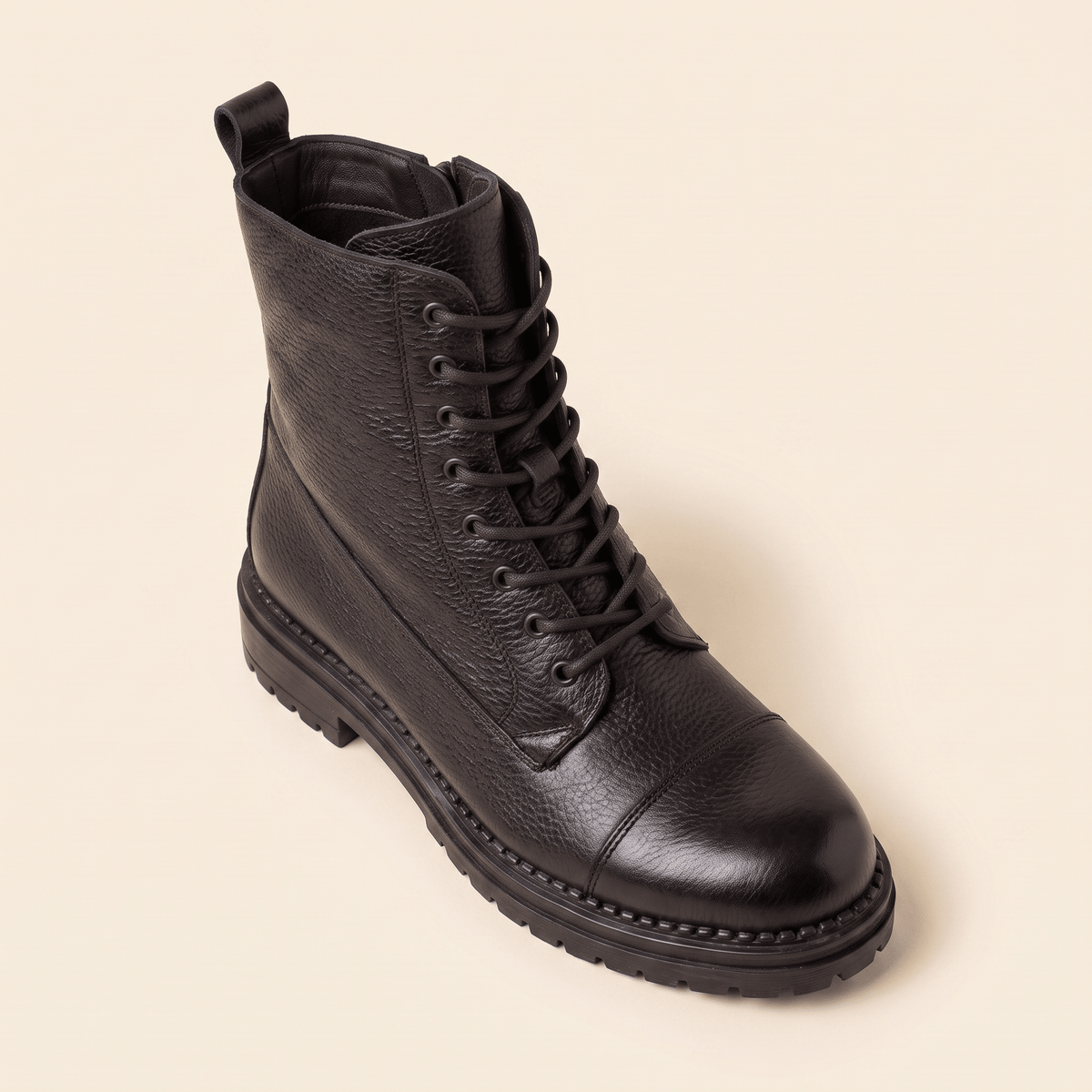 Sierra · Botín Militar de Piel con Cordones - zapatos de mujer Calenzo