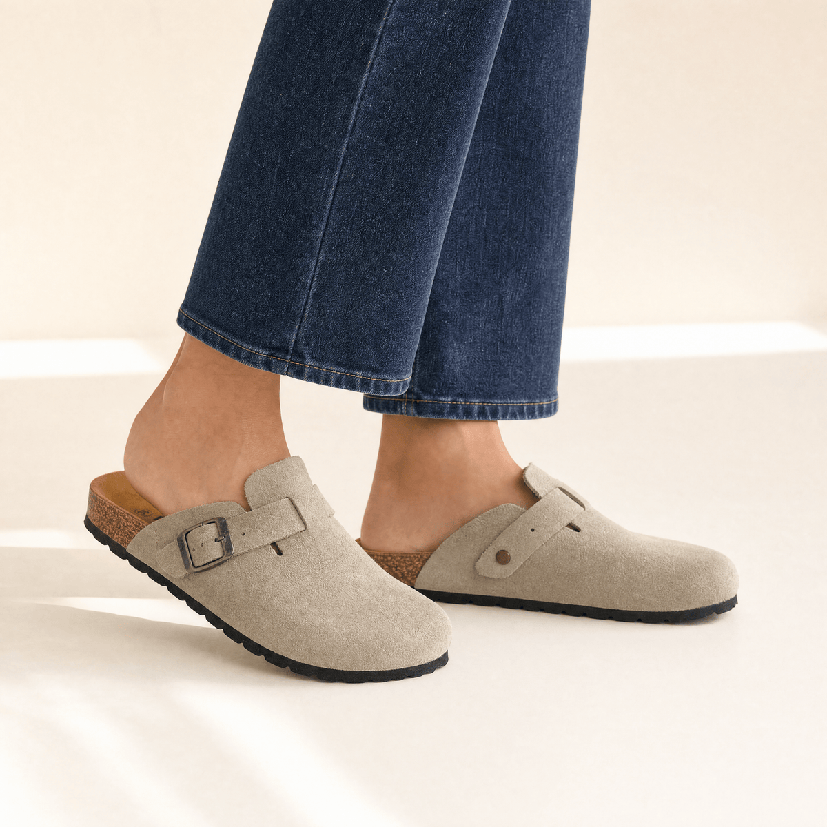 Standford · Zueco de Ante con Hebilla - zapatos de mujer Calenzo