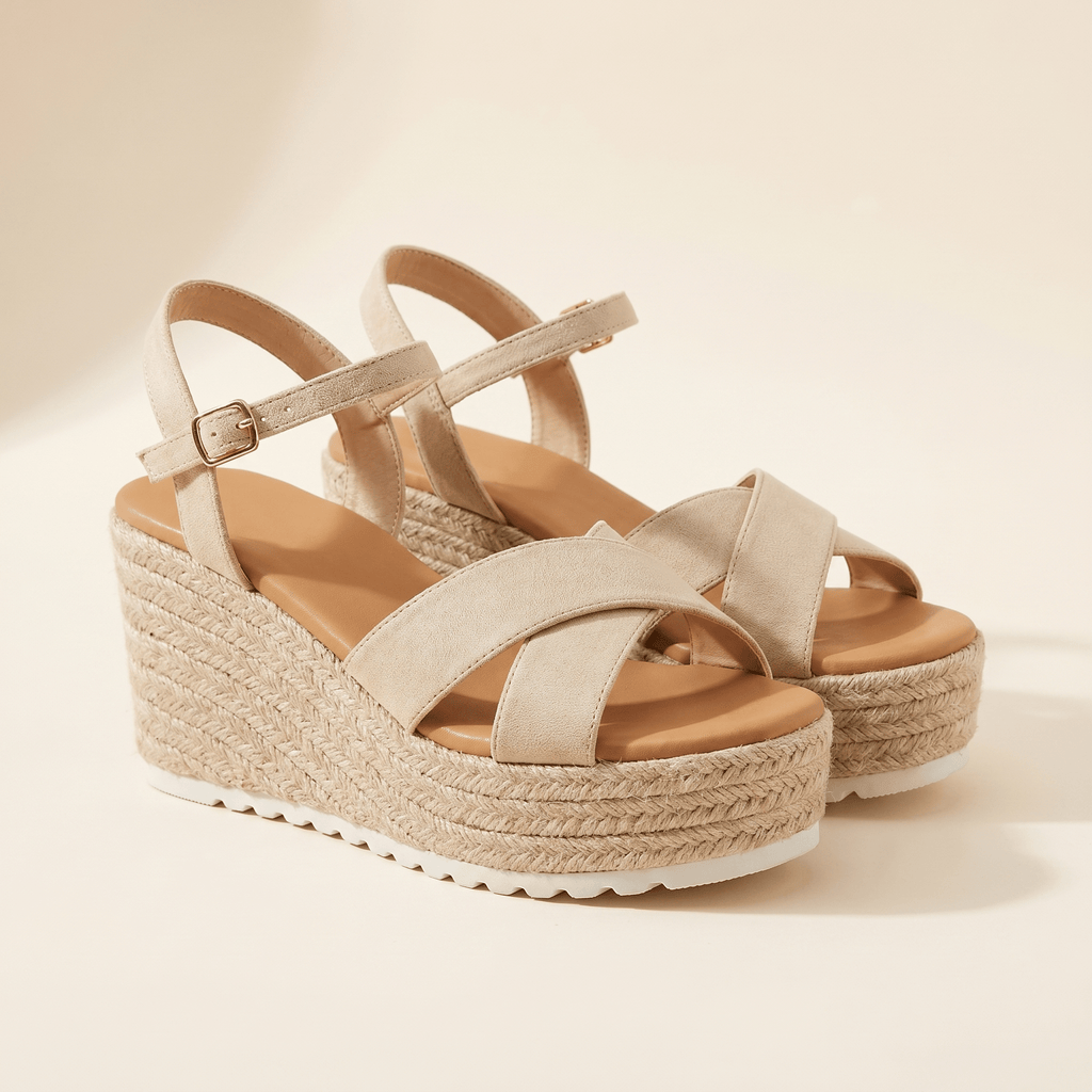 Triana · Cuña de Esparto con Tira Cruzada - zapatos de mujer Calenzo