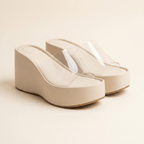 Vega · Cuña Mule de Tira Transparente - zapatos de mujer Calenzo