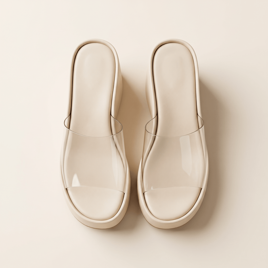 Vega · Cuña Mule de Tira Transparente - zapatos de mujer Calenzo