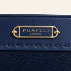 Velázquez · Bolso Estructurado con Placa Dorada — Azul Marino - zapatos de mujer Calenzo