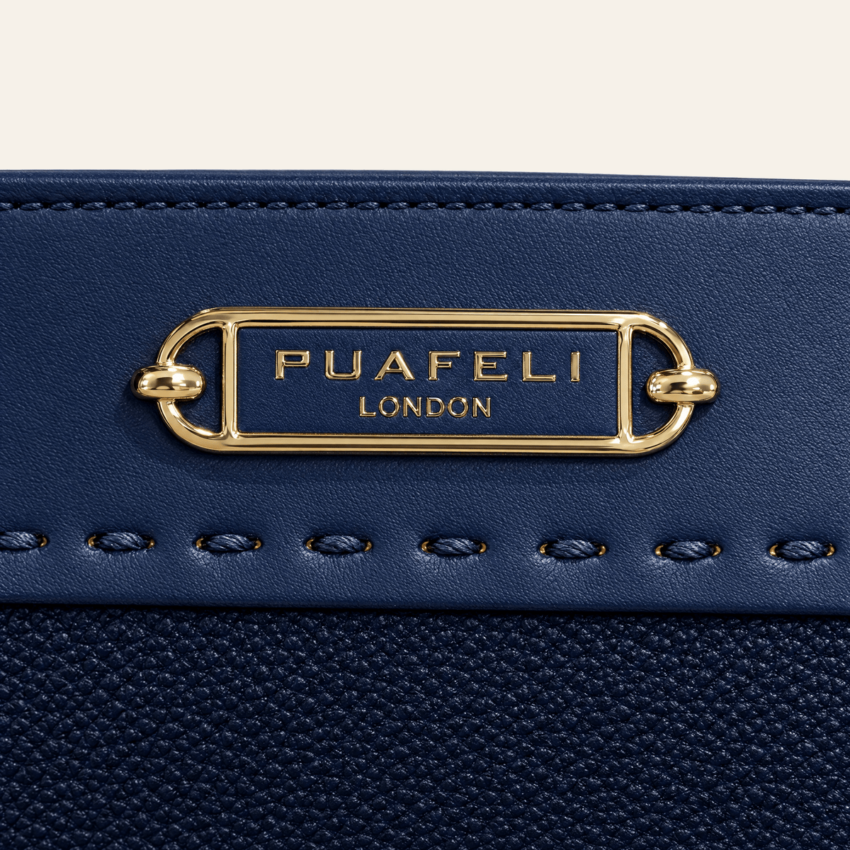 Velázquez · Bolso Estructurado con Placa Dorada — Azul Marino - zapatos de mujer Calenzo