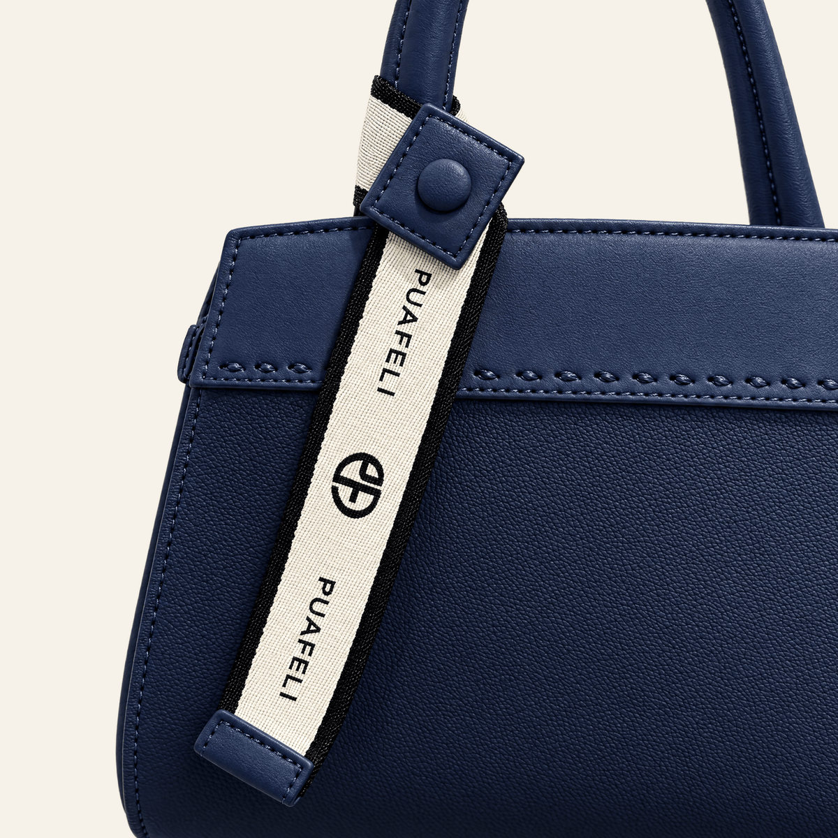 Velázquez · Bolso Estructurado con Placa Dorada — Azul Marino - zapatos de mujer Calenzo