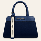 Velázquez · Bolso Estructurado con Placa Dorada — Azul Marino - zapatos de mujer Calenzo