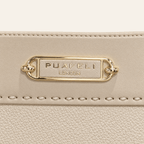 Velázquez · Bolso Estructurado con Placa Dorada — Beige Claro - zapatos de mujer Calenzo